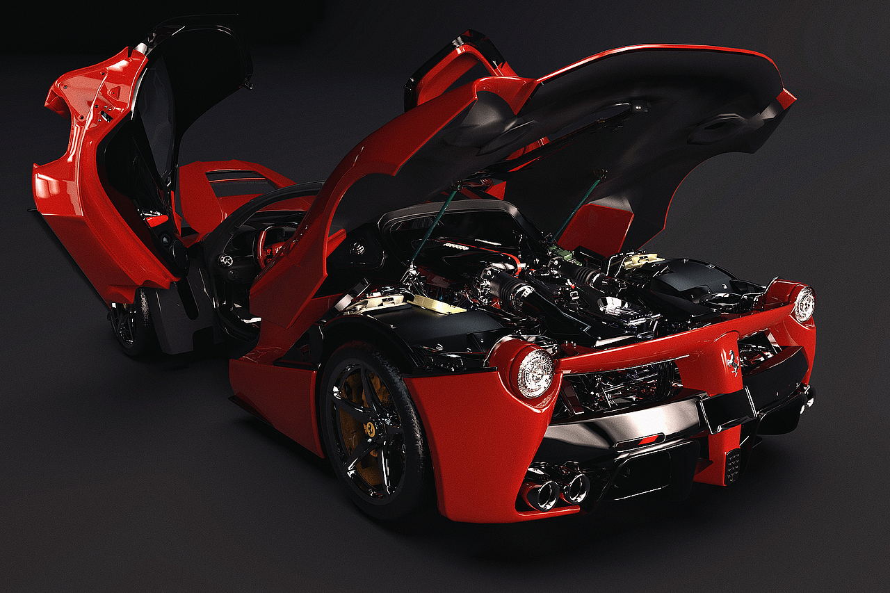 laferrari内部发动机构造