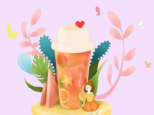 少女系列、糖果色、奶茶、水果