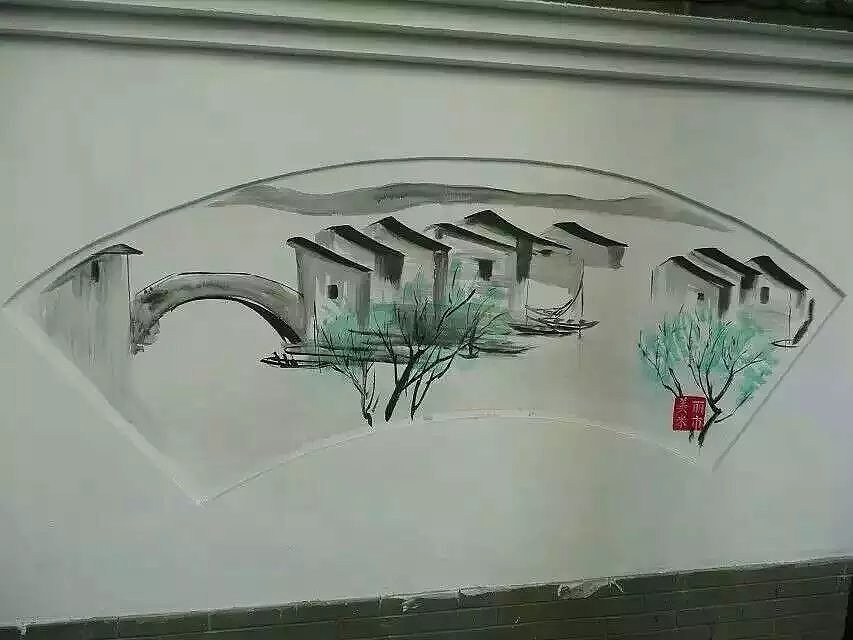 蜀绘壁画作品-乡村文化墙（图ZMTE3NTA2MDcy） - 建筑设计 - 站酷设计师蜀绘壁画原创素材 - 站酷ZCOOL