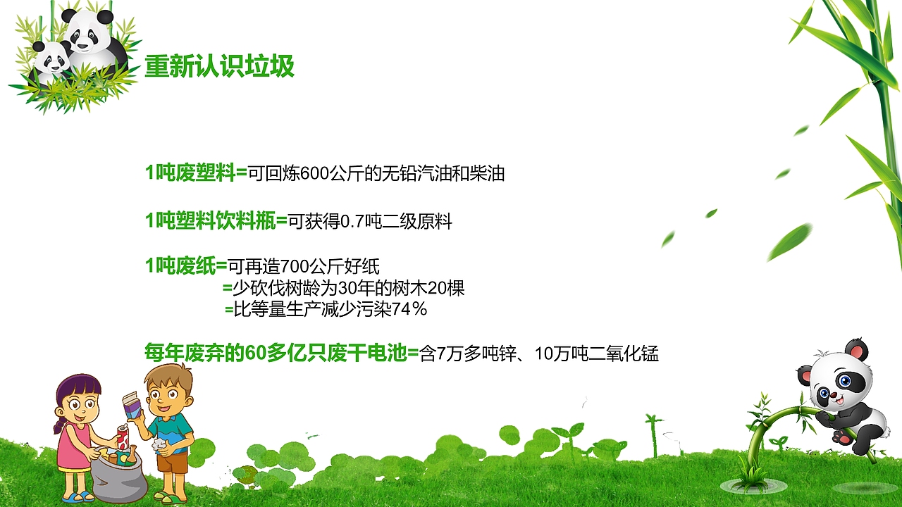 节能减排垃圾分类环保教育PPT模板