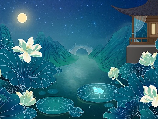 动态插画【荷塘月色】