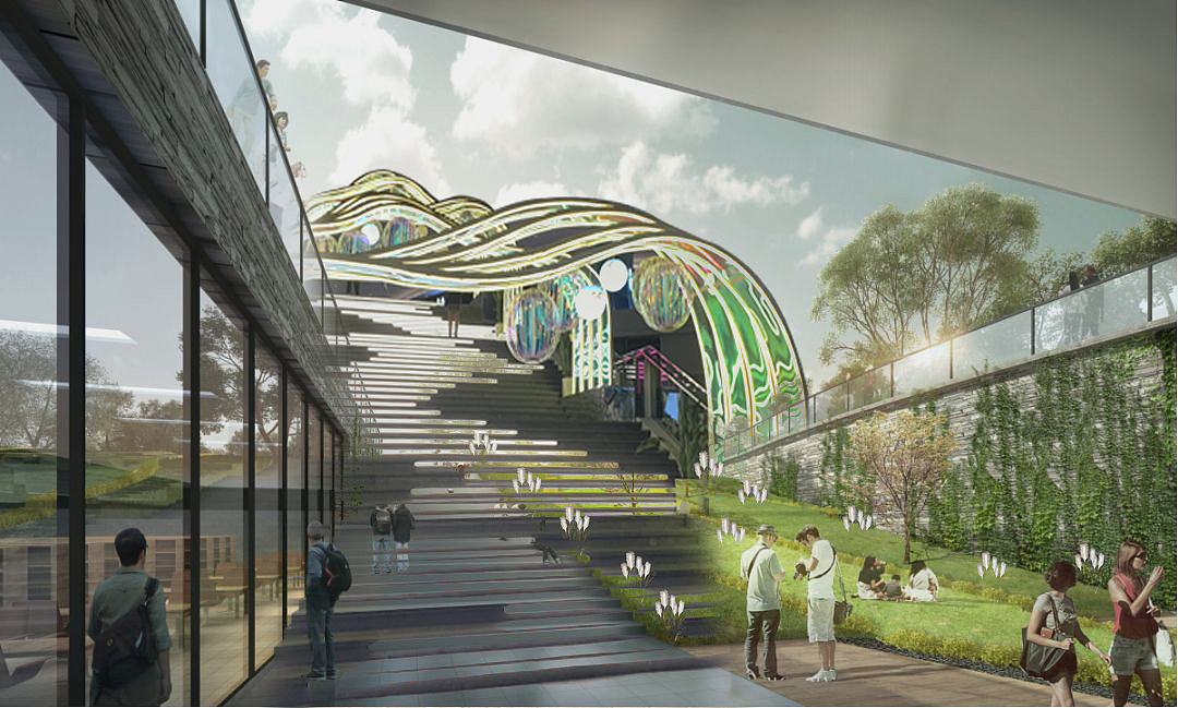 购物中心下沉广场氛围包装灯光亮化美陈装置定制工厂