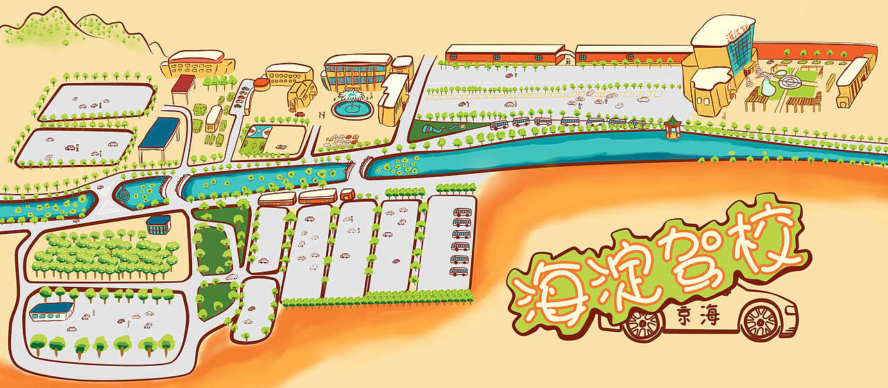 海淀驾校手绘地图