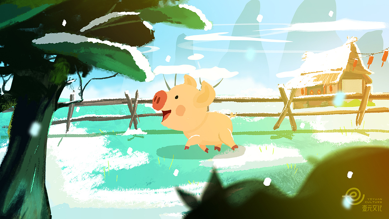 The Origin of Chinese Zodiac Pig 猪生肖的由来（图ZMTQzNzYzOTA0） - 动画片 - 站酷设计师壹元文化原创素材 - 站酷ZCOOL