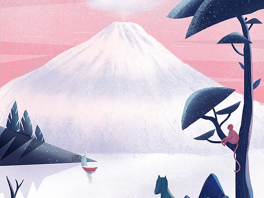 雪山风光（个人主页-ZNTIxOTE0Njg=） - 商业插画 - 站酷设计师苡米昔原创素材 - 站酷ZCOOL