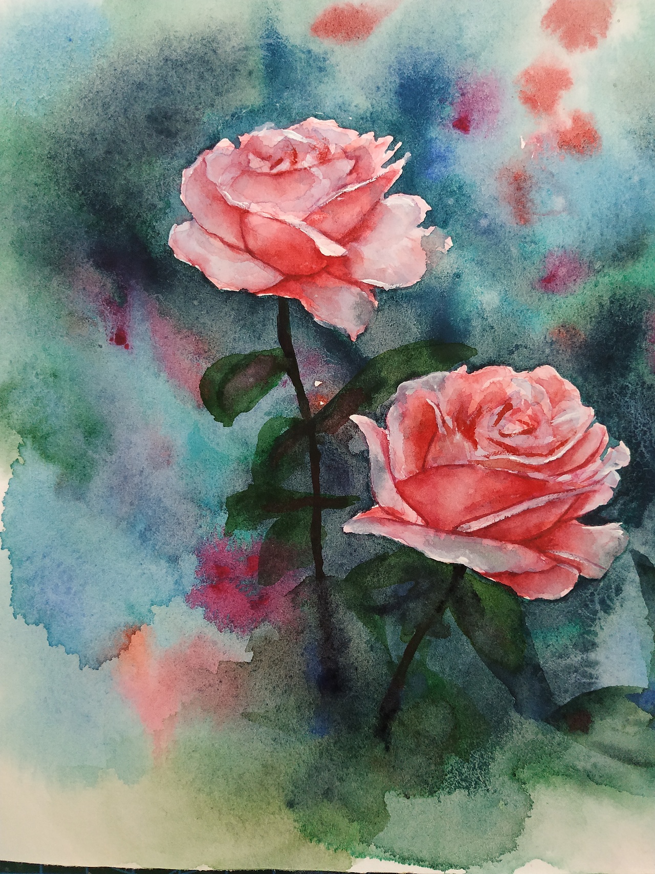 玫瑰系列|纯艺术|绘画|水彩牧歌_原创作品-站酷zcool