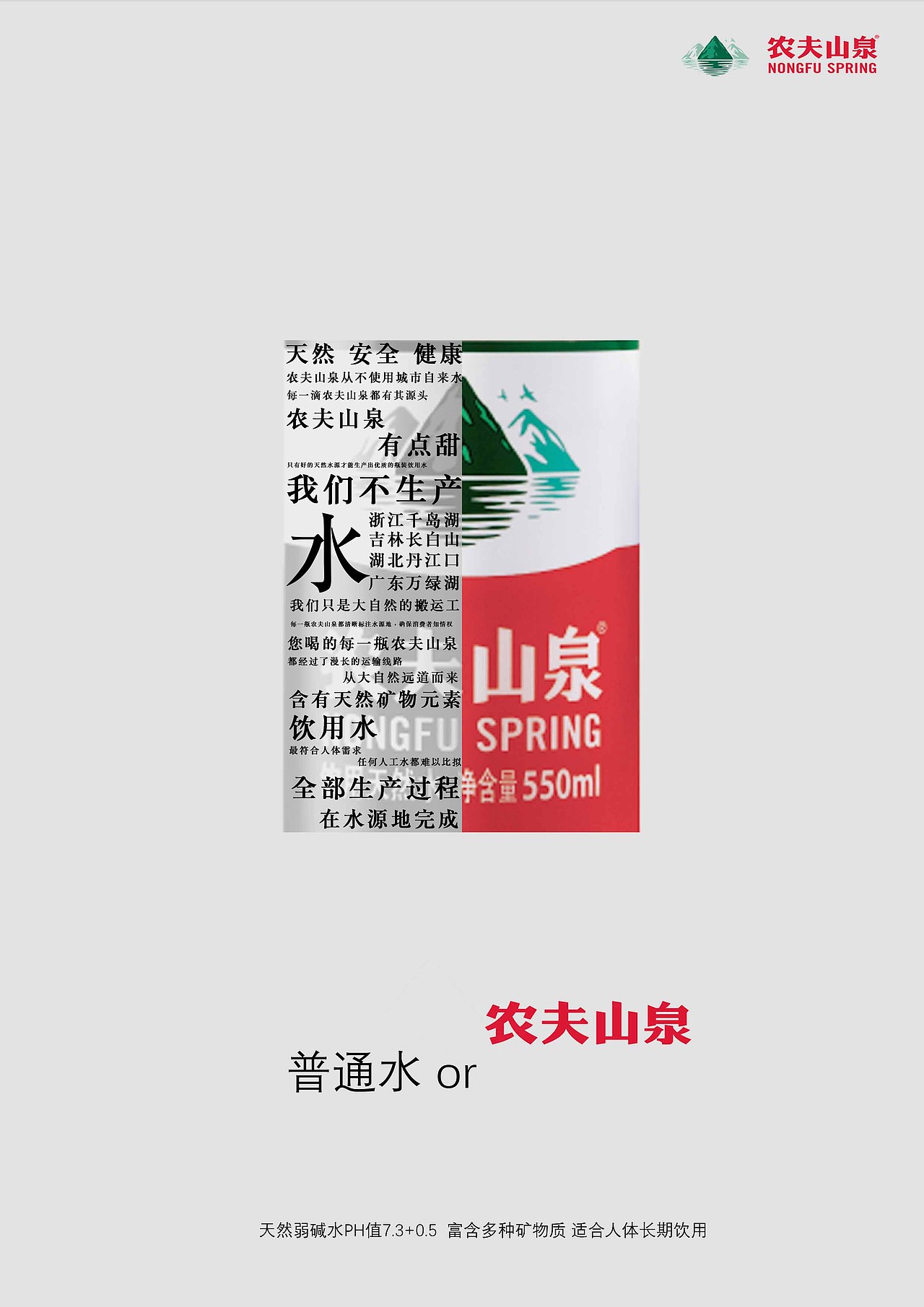 农夫山泉矿泉水海报设计|平面|海报|八块臀肌的荒灰黄 - 原创作品