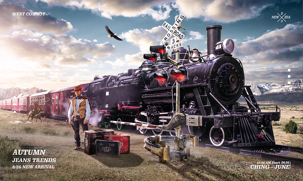 西部牛仔场景搭建与光影氛围的处理