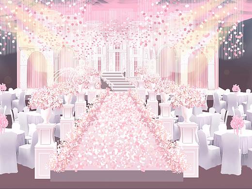 粉色婚礼效果图（个人主页-ZMjgwNzMwMTY=） - 舞台美术 - 站酷设计师蓝格子短裙原创素材 - 站酷ZCOOL