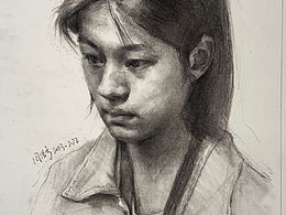 素描女青年