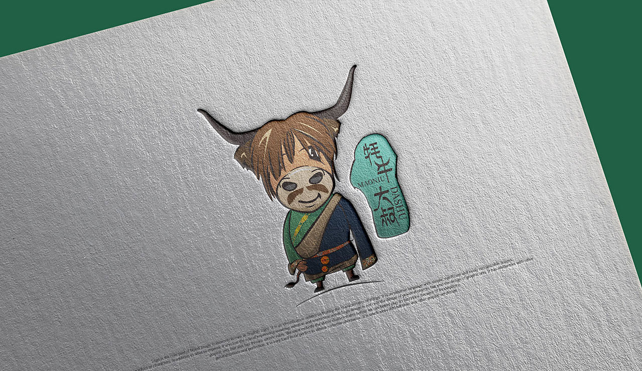 牦牛大叔卡通形象设计牛肉干吉祥物设计表情包设计