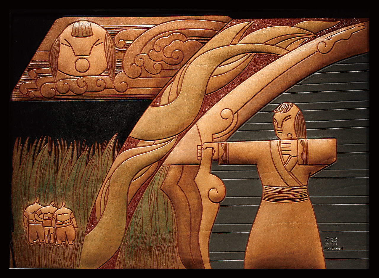 耗时6年纯手工创作《蒙古秘史》-蒙古族皮革艺术/原创