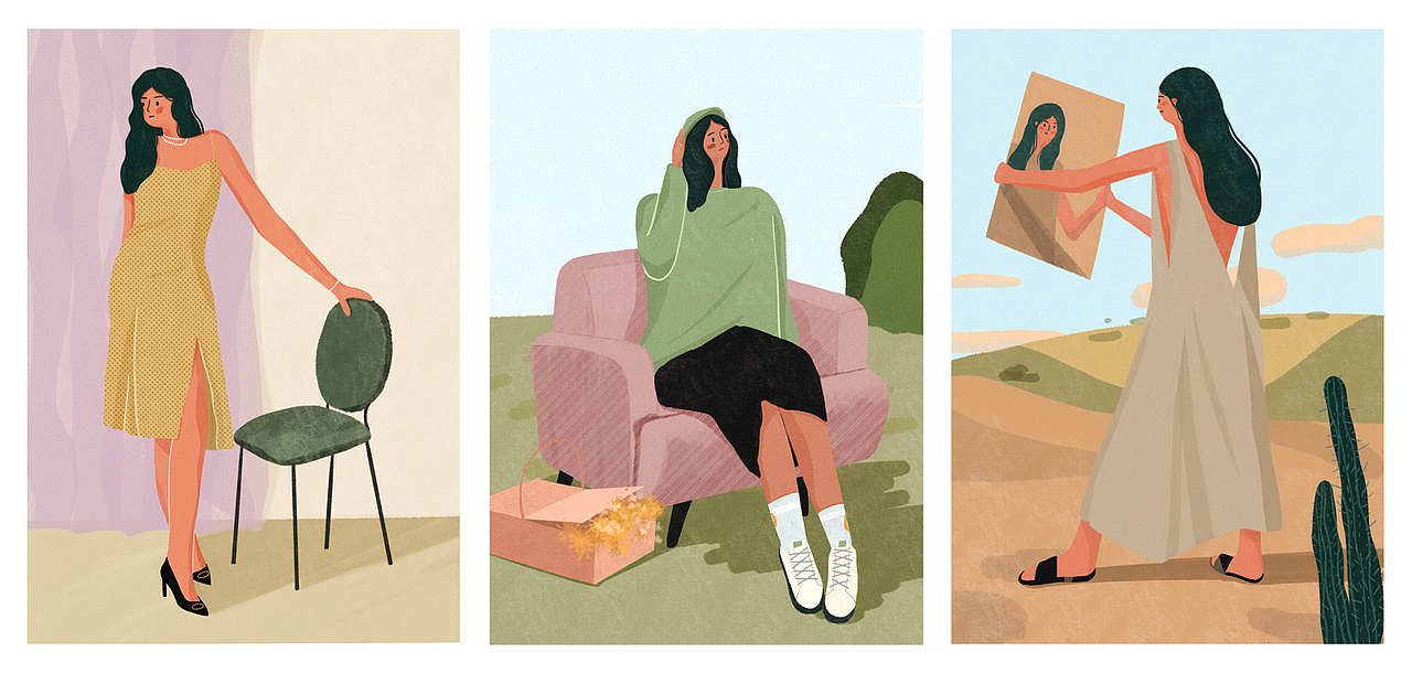 人物插画练习（图ZMjY5ODcwMjAw） - 创作习作 - 站酷设计师小鱼干57原创素材 - 站酷ZCOOL