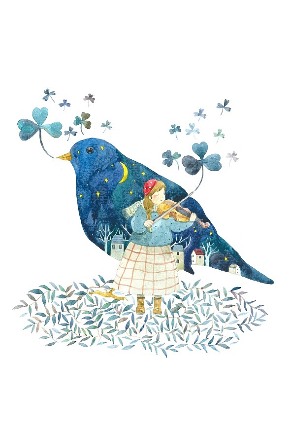 【出走的星空】林田原创水彩插画