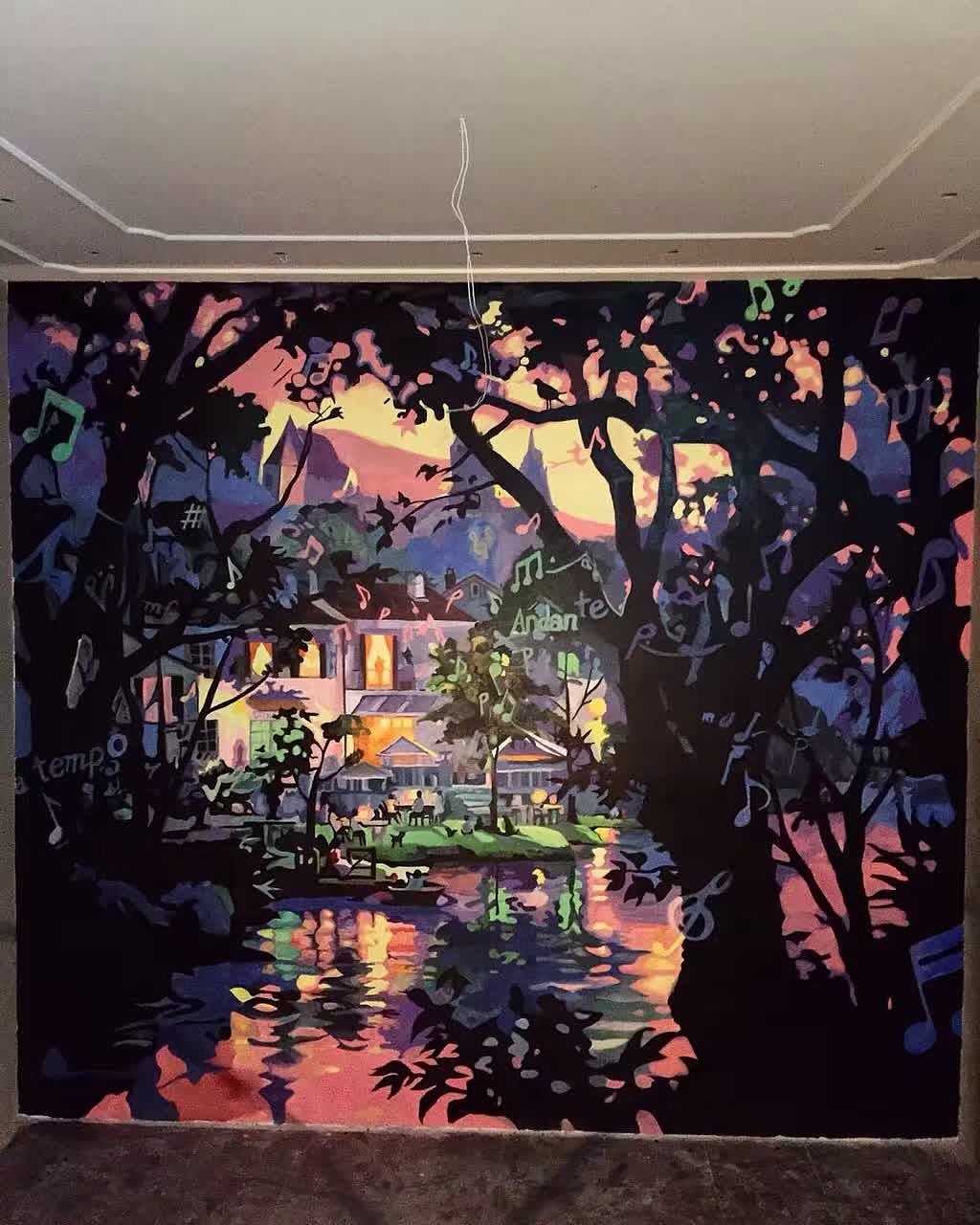 【Miel 家的烘培音乐主题墙绘】（图ZNTQ3NjQyNDg=） - 新锐潮流插画 - 站酷设计师CrazyRiot原创素材 - 站酷ZCOOL