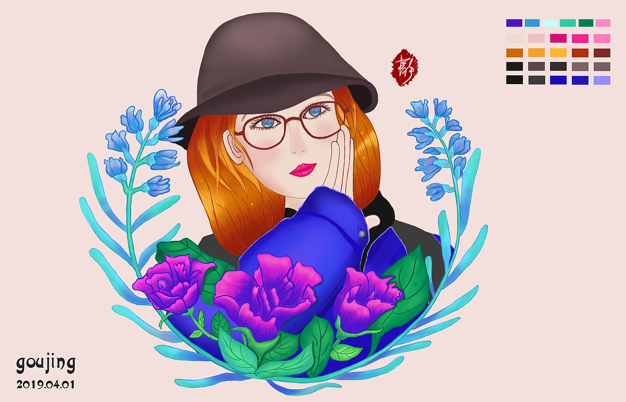花一样的女子（图ZMTUyMzcxNTcy） - 艺术插画 - 站酷设计师jingdezk原创素材 - 站酷ZCOOL