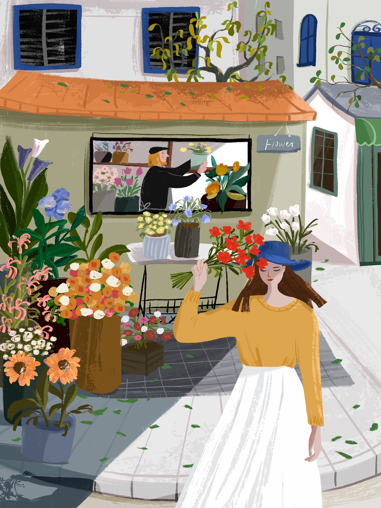 买花|插画|商业插画|三三不忙 - 原创作品 - 站酷 (zcool)