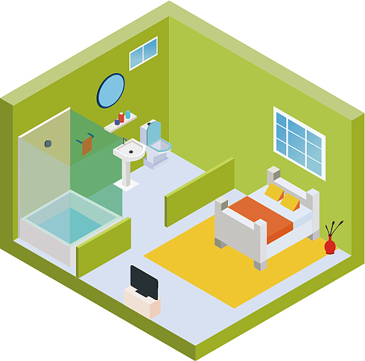 2.5d室内场景插画