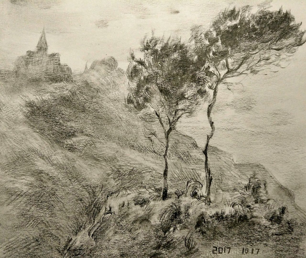 大学(3)风景速写/电影人物篇（图ZOTU0MzU4NDg=） - 绘画 - 站酷设计师额日禾木原创素材 - 站酷ZCOOL