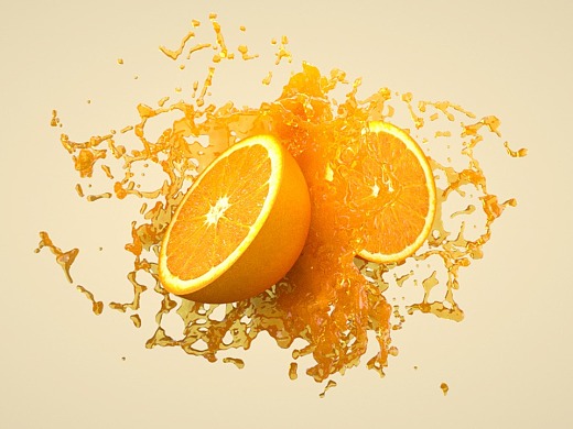 怎么用c4d做超真实的橙汁效果？