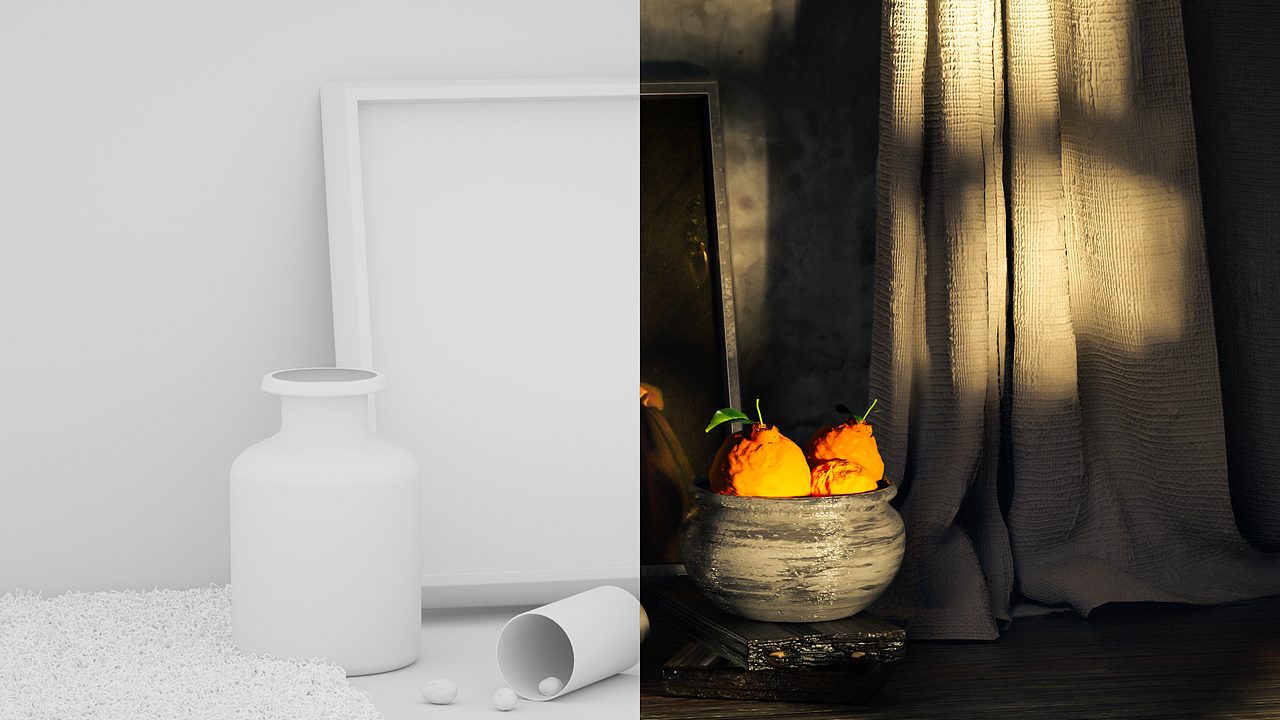 C4D光影场景练习（图ZMjg1NDYzMjcy） - 其他平面 - 站酷设计师洛琳0206原创素材 - 站酷ZCOOL