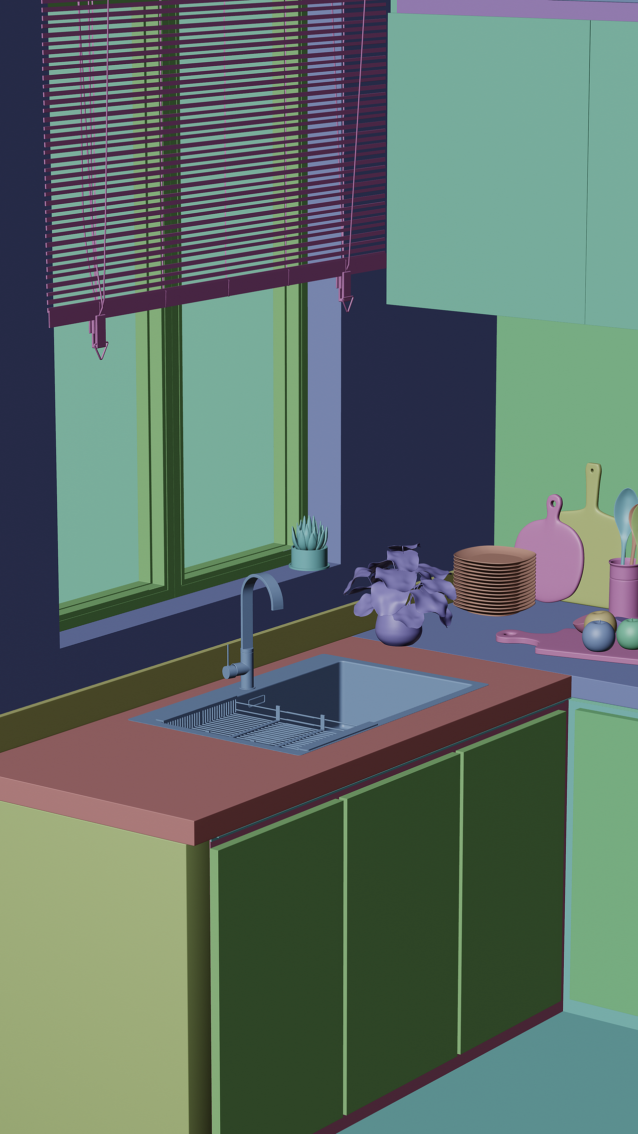 厨房场景渲染练习（图ZMzgzNDMxMzY0） - 场景 - 站酷设计师WB设计原创素材 - 站酷ZCOOL