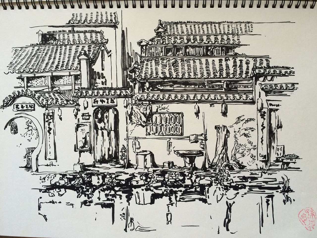 宏村风景写生图集