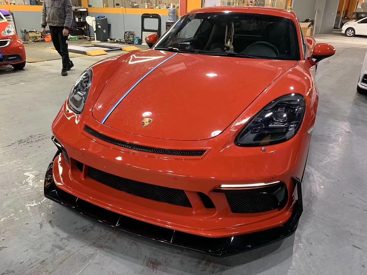 保时捷718改装升级gt3大包围前杠前唇后唇后杠尾翼