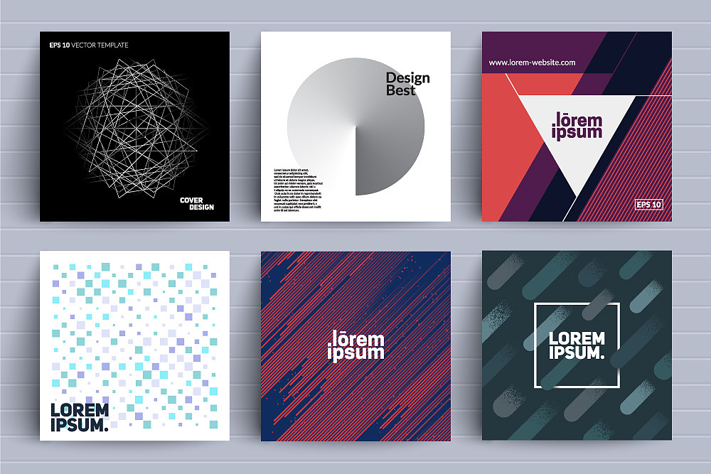 时尚潮流点线面酷炫多彩背景图