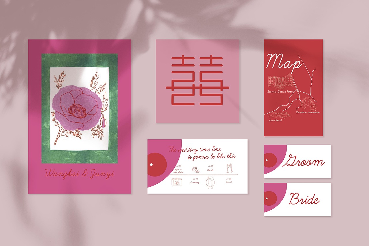 宴会（婚礼)请柬设计（图ZMjQ1NjU2NDY0） - 品牌 - 站酷设计师Winnie_996原创素材 - 站酷ZCOOL