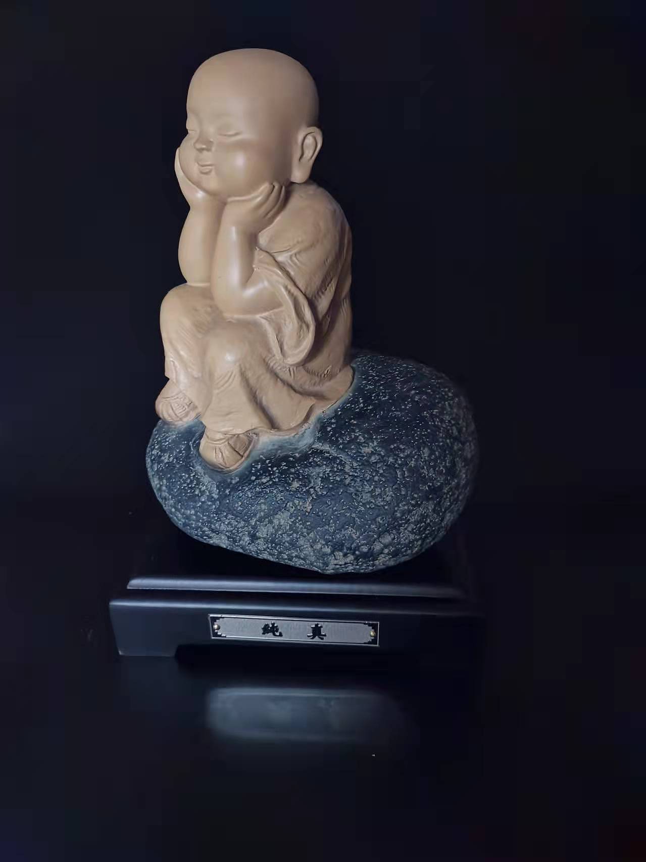 台湾铁丸石 石雕摆件小沙弥-纯真|手工艺|工艺品设计|joeyshao - 原创