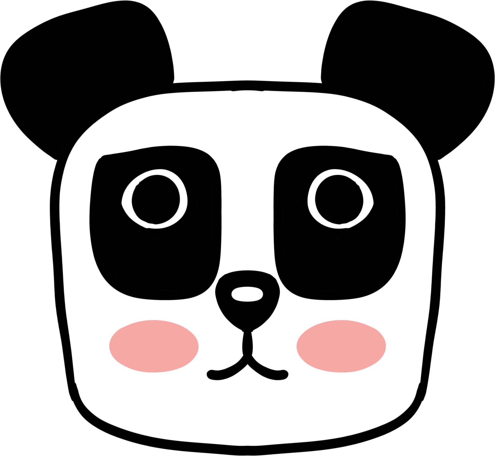 手繪大熊貓 可愛熊貓 黑白熊貓 坐著的大熊貓, 熊貓剪貼畫, 剪貼畫熊貓, 兔子熊貓素材圖案，PSD和PNG圖片免費下載