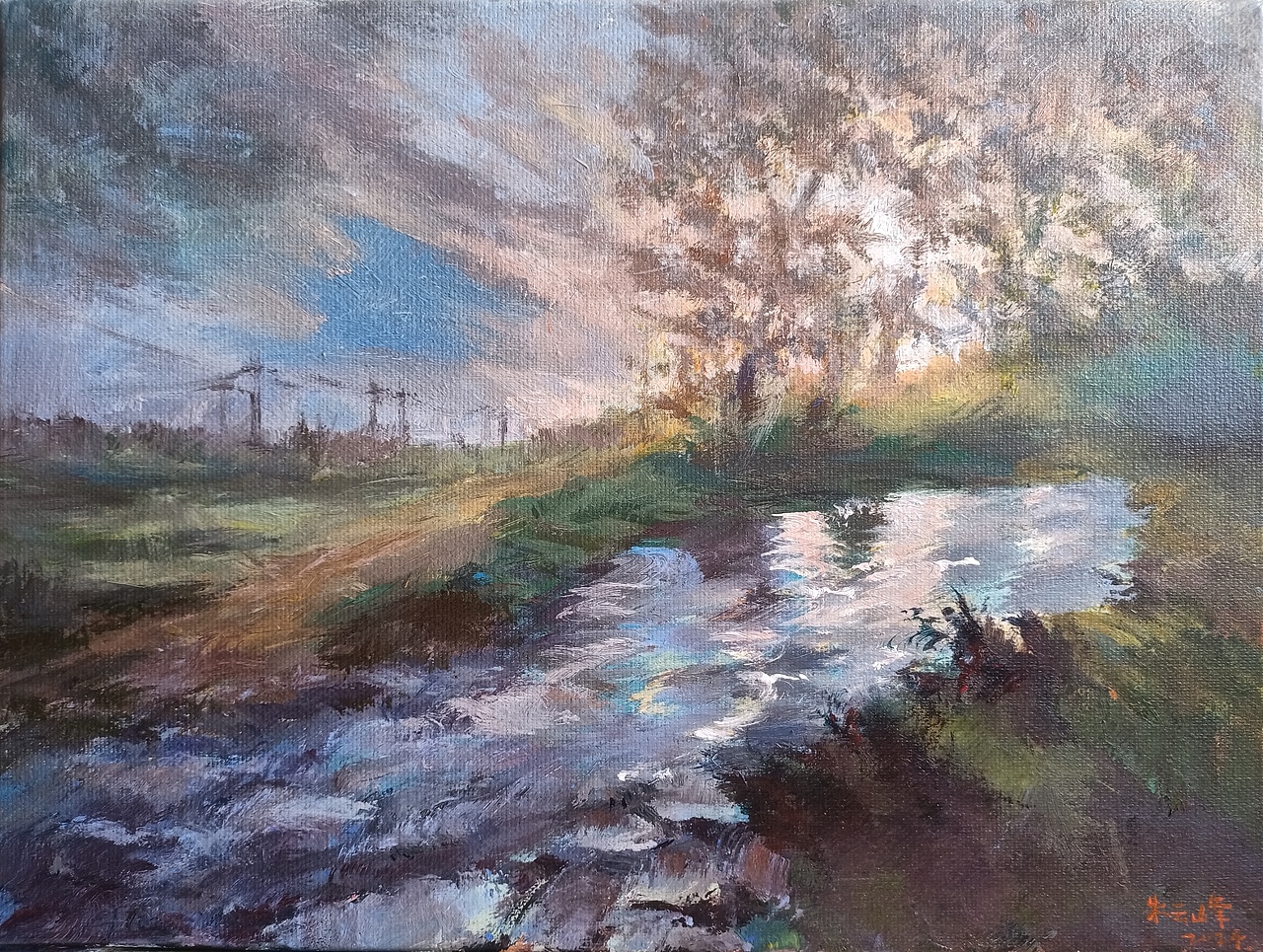 丙烯画风景写生