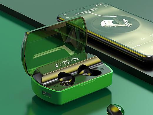 耳机 电池仓耳机 渲染详情