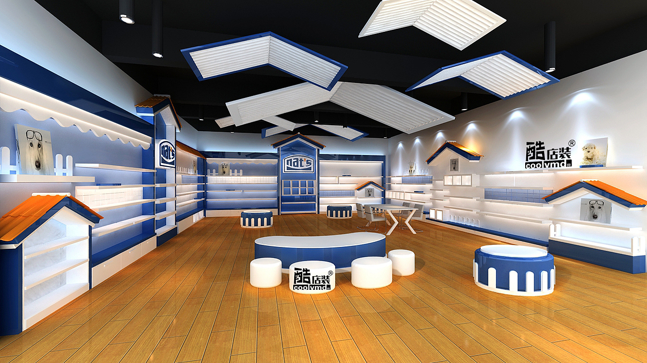 儿童主题情景店面装修设计时尚童鞋童装店装修童装店