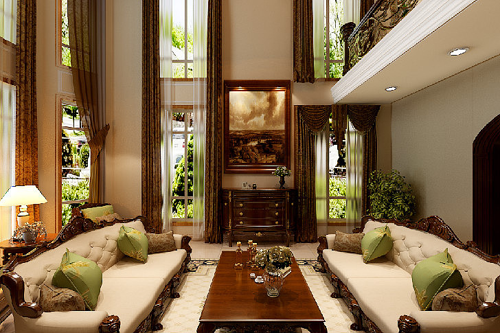 设计说明:本案例小区座落在正定外环旁,本案设计的主题是美式新古典,
美式古典风格的家具一般较为宽大,这主要与美国人高大的体格有关。这种设计<br>,可以让家具看上去显得更加典雅大方,而且让人坐上去不受任何的限制,身体<br>能够始终保持着一种舒适的姿势。美式新古典摈弃了巴洛克和洛可可风格所追求<br>的新奇和浮华,建立在一种对古典的新的认识基础上,强调简洁、明晰的线条和<br>优雅、得体有度的装饰。无论是窗帘,沙发还是墙砖总能在不经意间勾起人们的浪<br>漫情怀。门厅上的异形吊顶在视觉上打破空间的格局,既丰富了房间的层次感,而<br>且起到了拉升空间的作用。中式餐厅的格局方正,软装圆润,两者很好的中和了起来<br>。纵观整个空间加入人体工程学及空间流动的指标,最大限度的提升空间利用率,以<br>满足业主的生活需求。