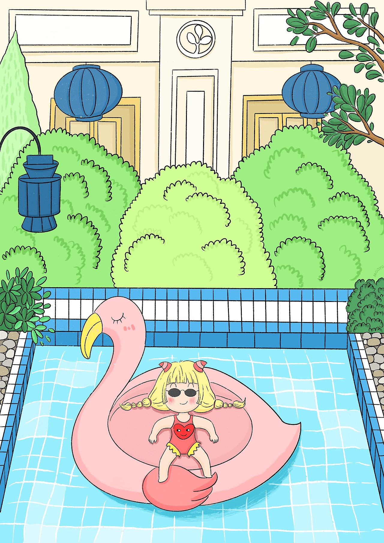 MOOYO 和大兔子 - 遇见甜蜜（图ZMjE4ODE5NDg0） - 艺术插画 - 站酷设计师MOOYO麻药原创素材 - 站酷ZCOOL