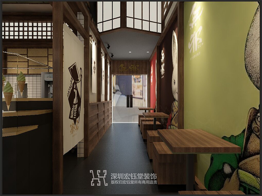郑州网红茶饮店装修公司-郑州无邪抹茶店装修效果图