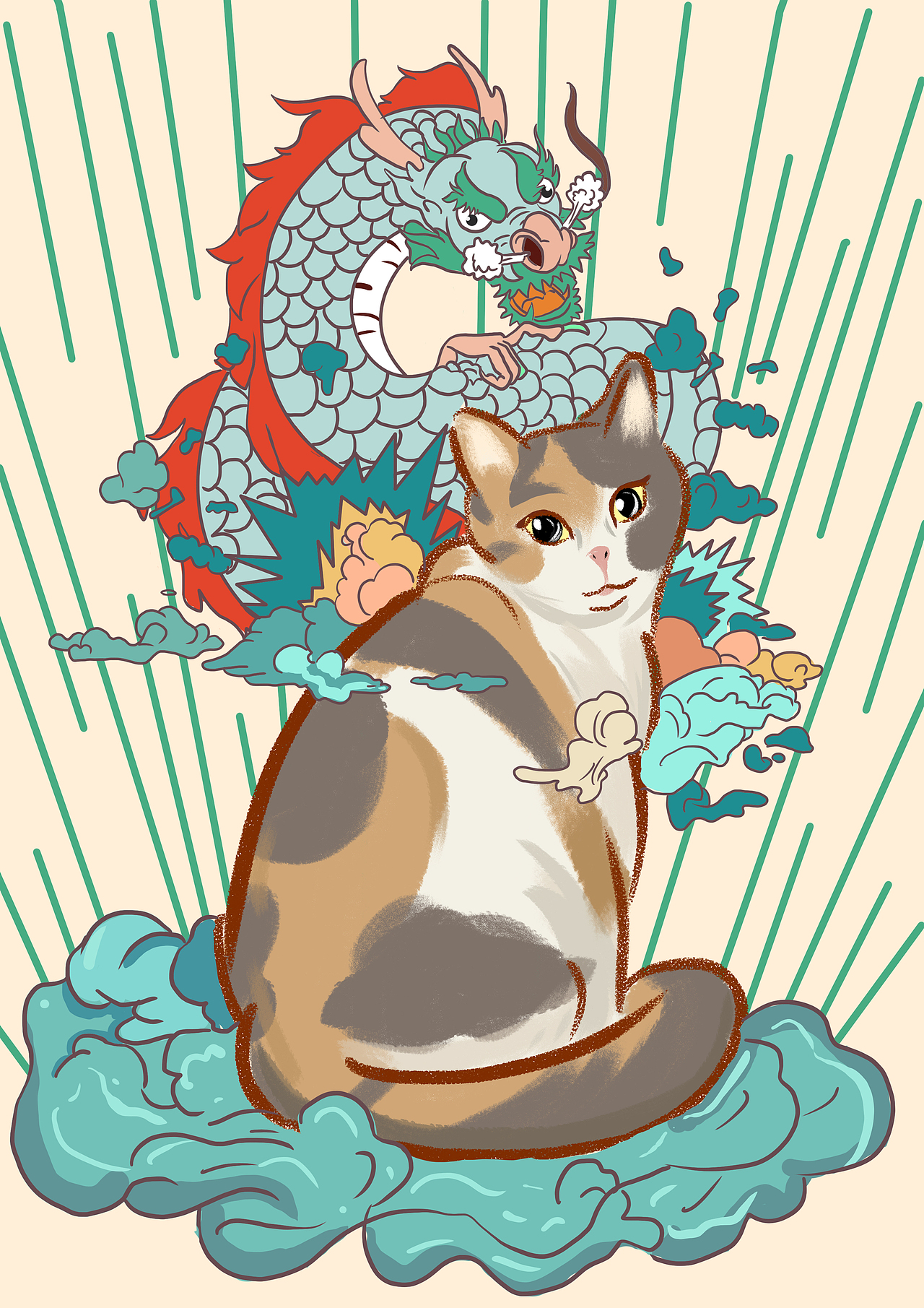 猫咪2（图ZMjEyMzIwODUy） - 艺术插画 - 站酷设计师一只蜜桃原创素材 - 站酷ZCOOL