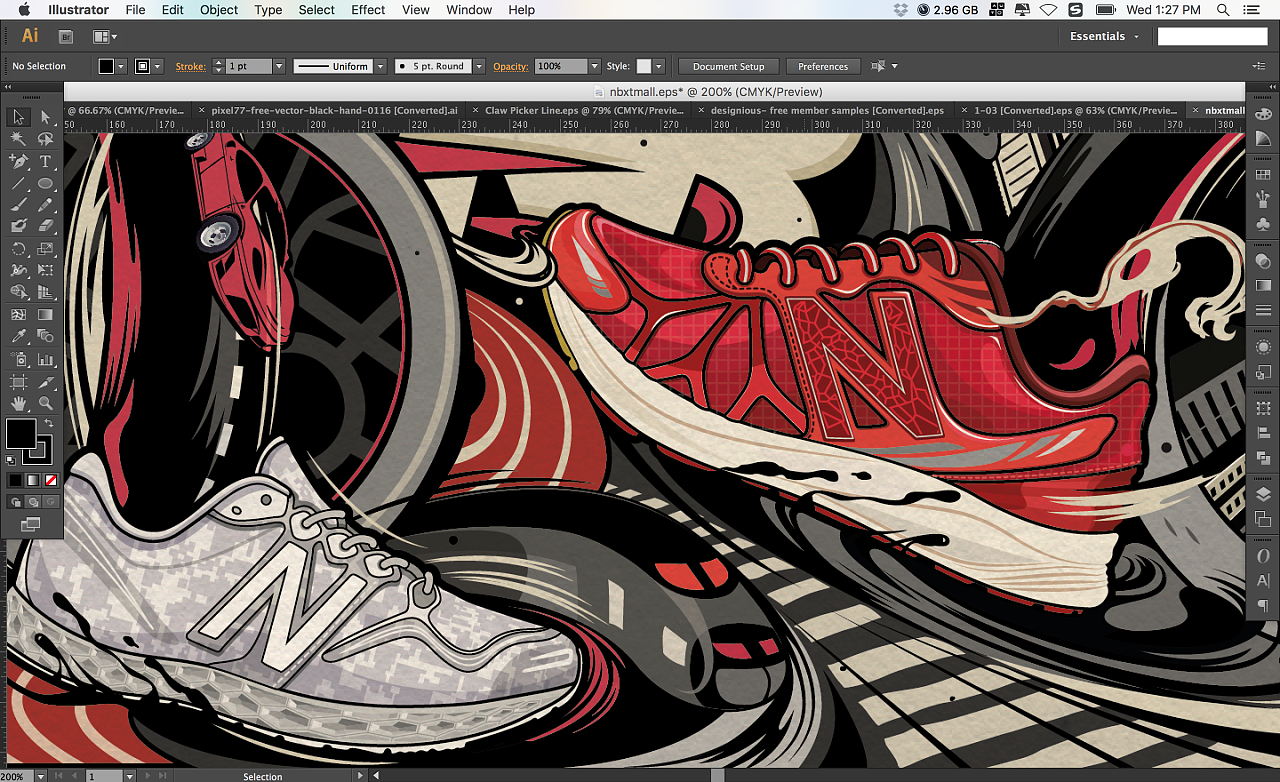 new balance x 天猫 双十一品牌合作插画