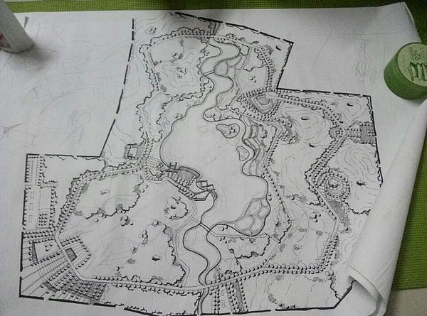 手绘公园平面设计图