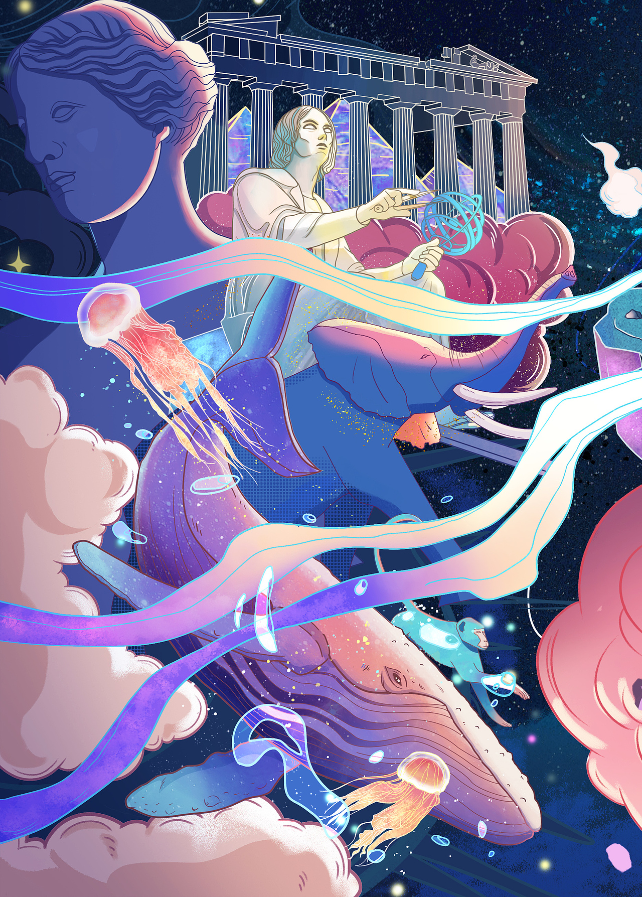 浩瀚宇宙，唯π独尊（图ZMjMzMDI3Njc2） - 商业插画 - 站酷设计师琉璃LLEE原创素材 - 站酷ZCOOL