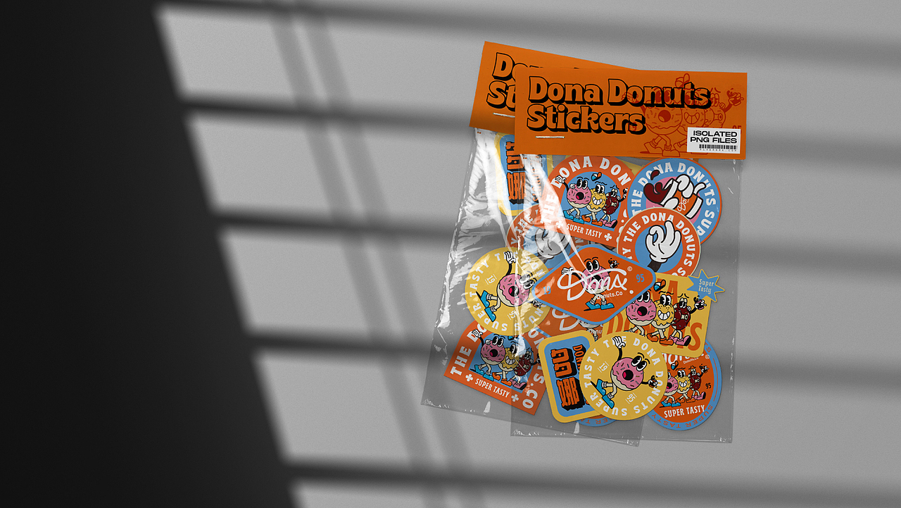 Dona donuts 多娜甜甜圈 美式复古甜甜圈品牌设计