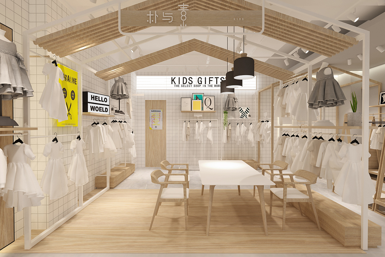 100平米儿童服装店效果图规划设计|空间|展陈设计|攻城狮YJ - 原创作品 - 站酷 (ZCOOL)