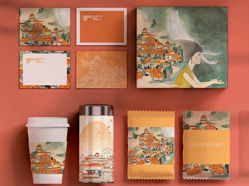 厦门鼓浪屿系列插画文创衍生产品