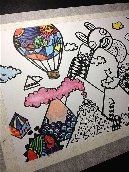 兔兔子 彩色铅笔手绘画