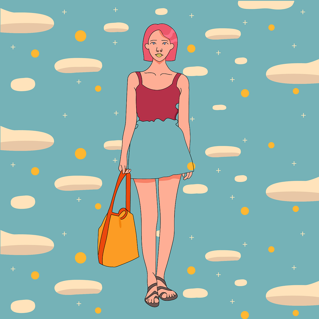 夏季摩登女士着装走一波