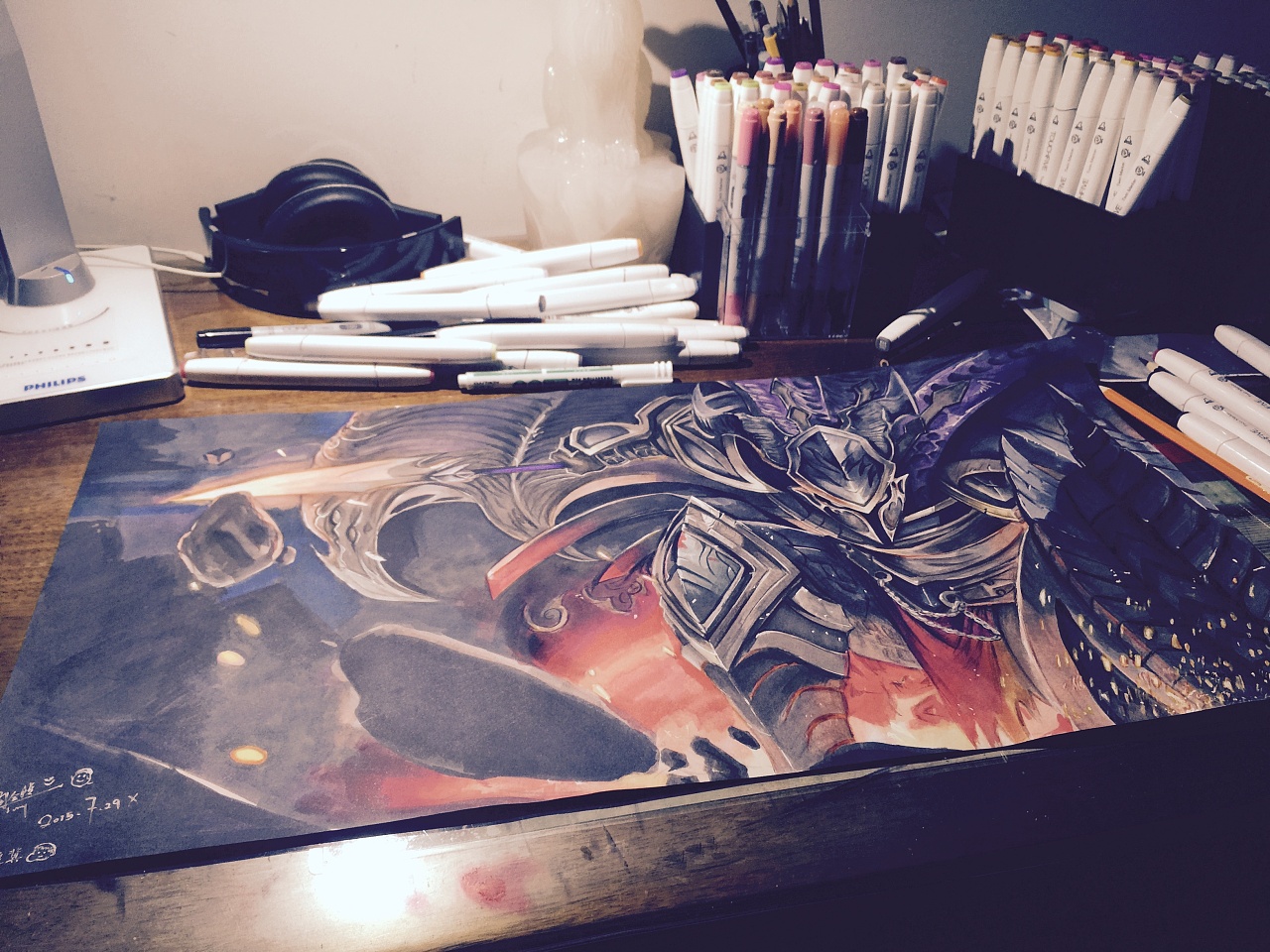 【lol】马克笔手绘-潘森屠龙勇士皮肤