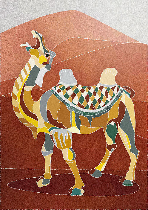 唐三彩骆驼-插画 ai ps