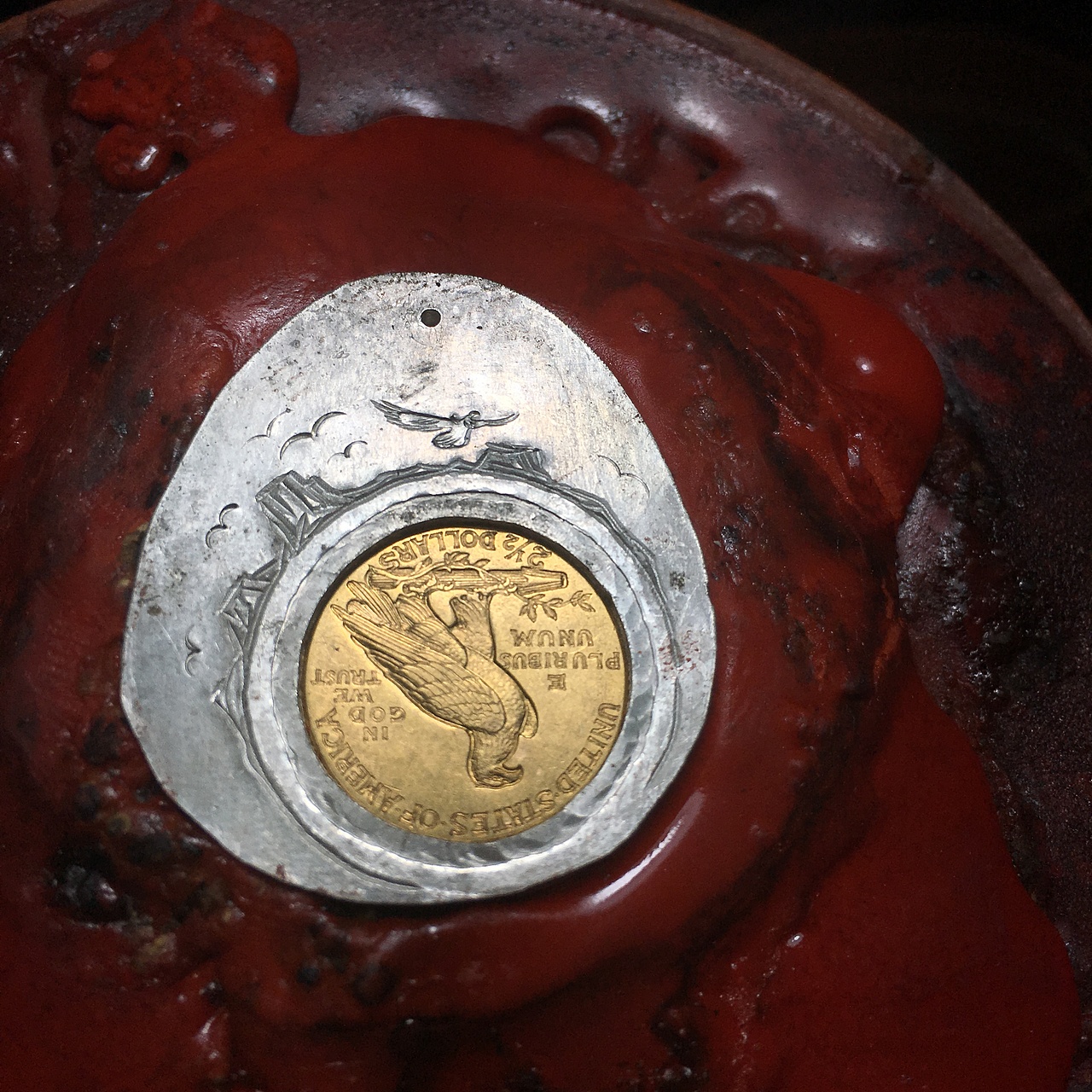 酋长币搭配金嘴鹰#山水画#